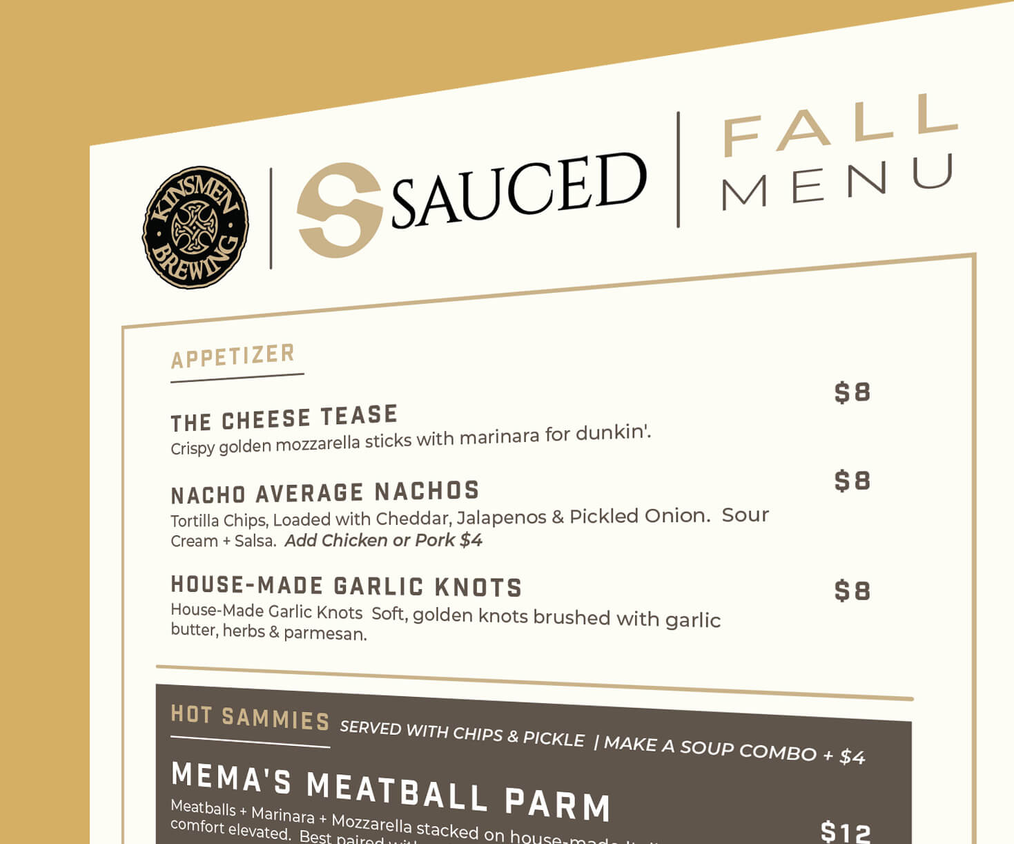 Stop By and Enjoy our Fall or Regular Menu!