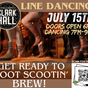Boot, Scootin' Brew! Line Dancing Class! July 15th 2026