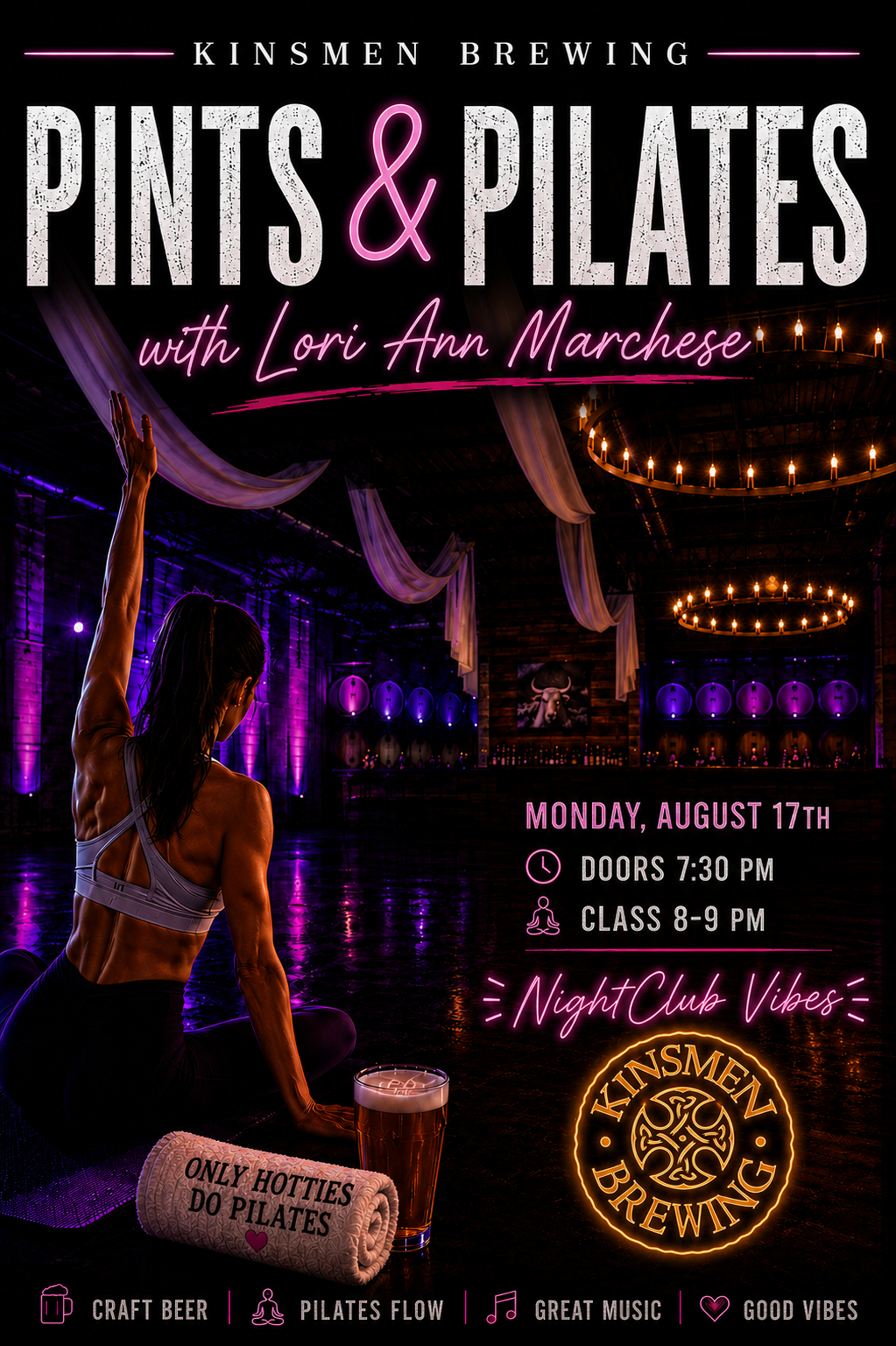 Pints & Pilates! Monday August 17th 2026!
